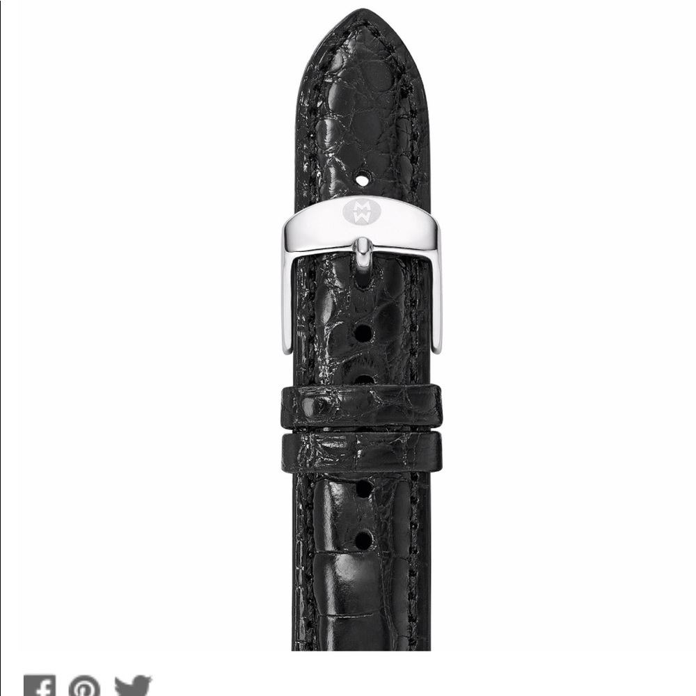 18mm Michele Watch Black Alligator Band